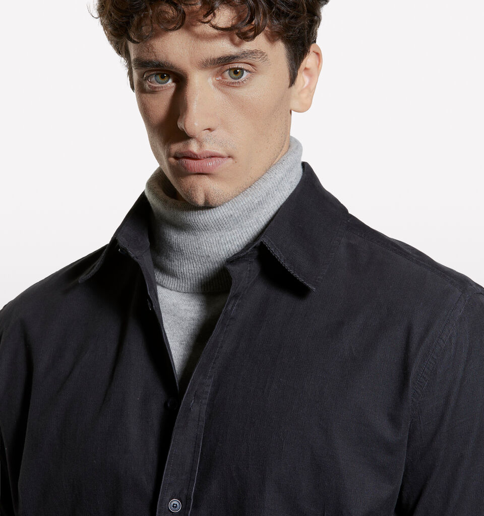 Dark gray corduroy shirt - men's regular fit shirts - Dark Gray | Sisley image number 4